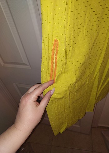 Sarı Kolsuz Hamile Midi Elbise - Görsel 2