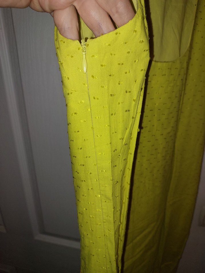 Sarı Kolsuz Hamile Midi Elbise - Görsel 3