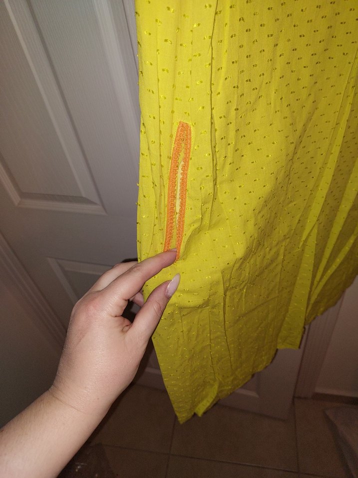 Sarı Kolsuz Hamile Midi Elbise - Görsel 2