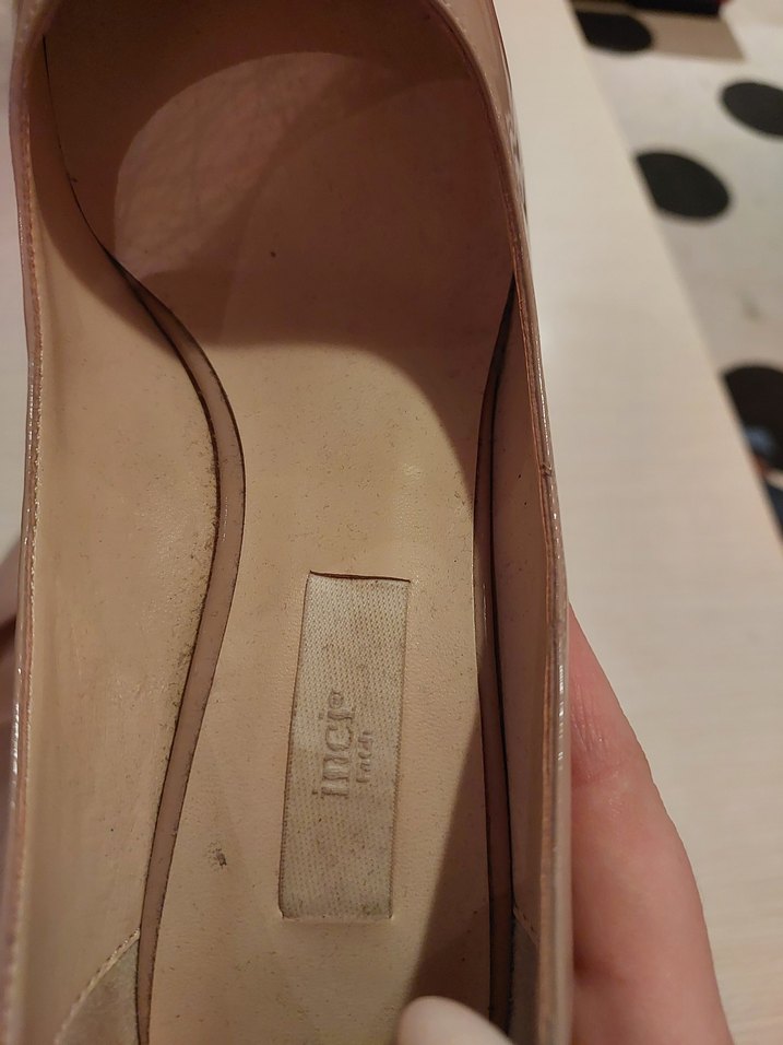 Bej Parlak Stiletto Topuklu Kadın Ayakkabı - Görsel 5