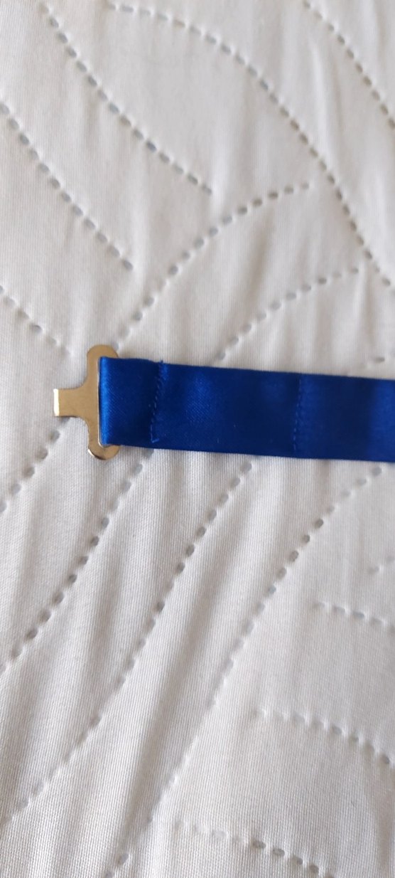 Mavi Örgü Kumaş Papyon - Görsel 3