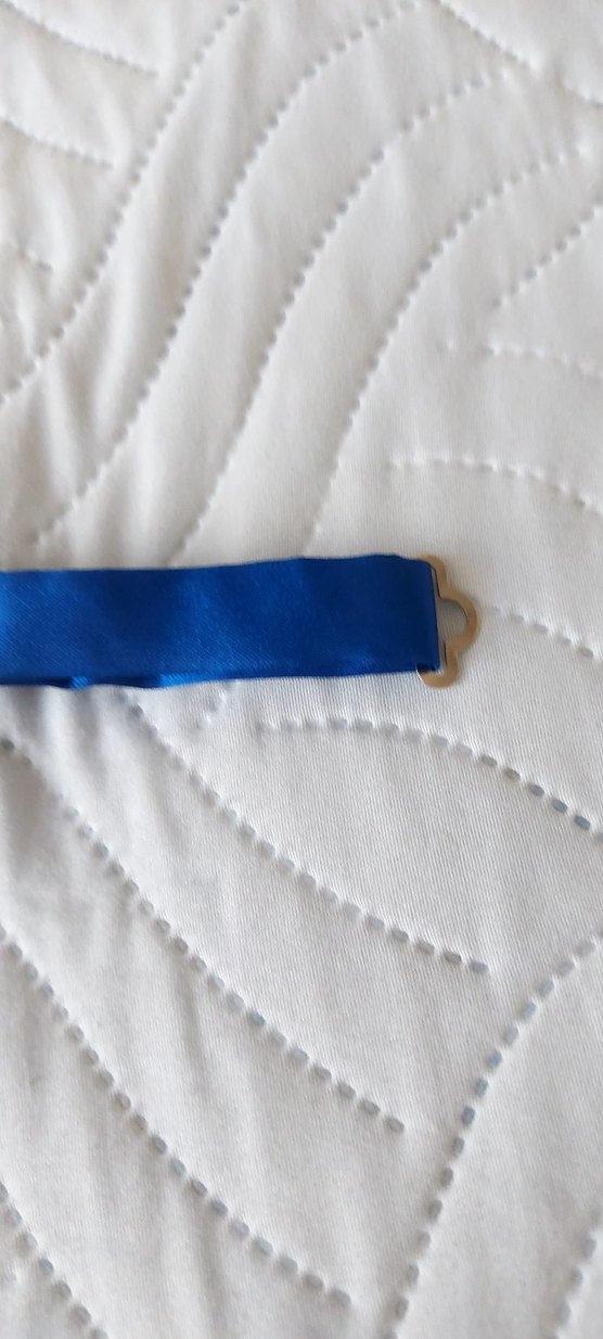 Mavi Örgü Kumaş Papyon - Görsel 4