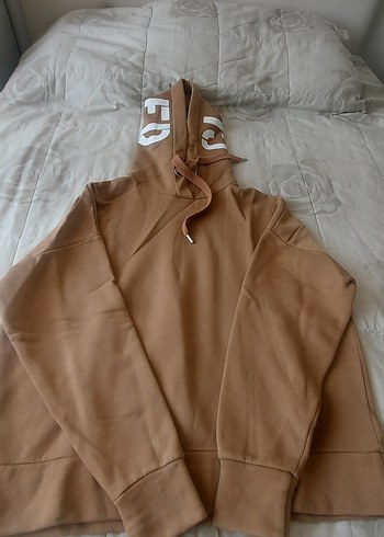 Bej Kapüşonlu Rahat Sweatshirt - Görsel 3