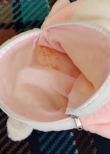 Nakışlı Peluş Pembe Kedi Sırt Çantası - Görsel 3