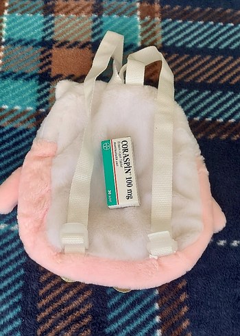 Nakışlı Peluş Pembe Kedi Sırt Çantası - Görsel 2