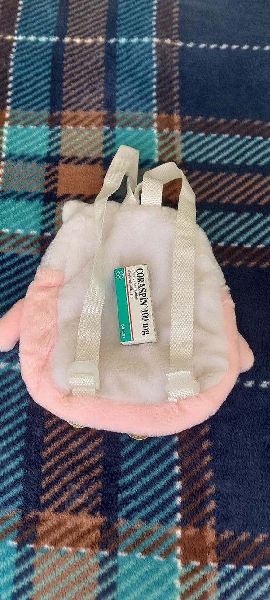 Nakışlı Peluş Pembe Kedi Sırt Çantası - Görsel 2