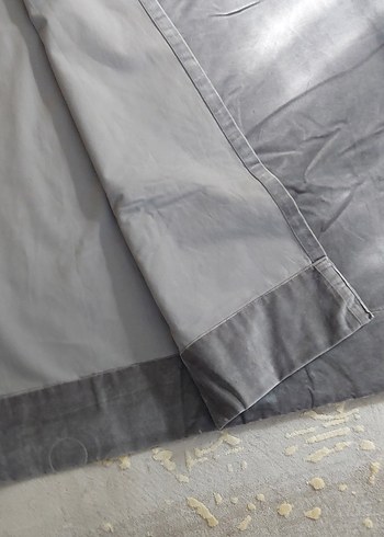 Gri Düz Desen Kadife Perde - Görsel 3