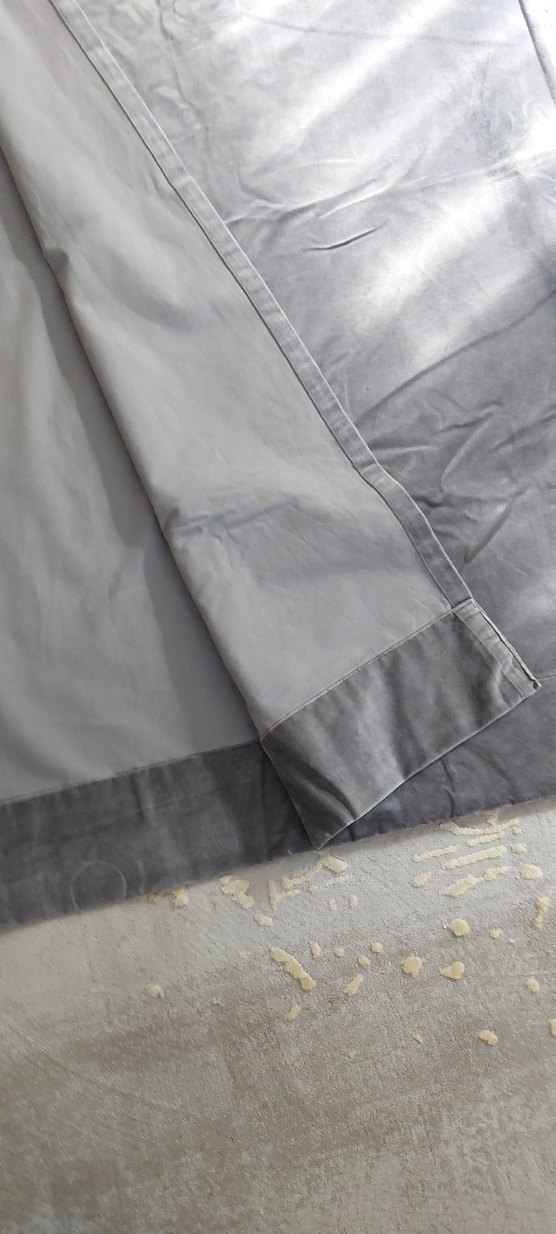 Gri Düz Desen Kadife Perde - Görsel 3