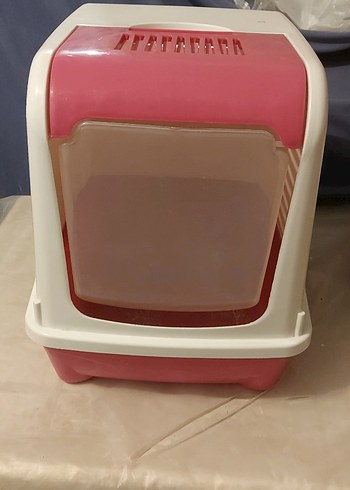 Pembe Kapaklı Kedi Tuvalet Kabı