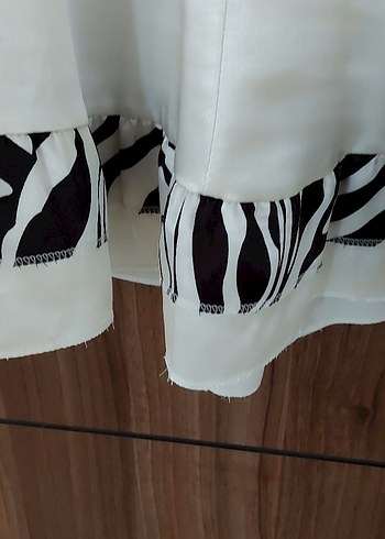 Diğer Zebra Desenli Kadın Uzun Pilili Etek