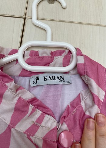 Pembe Zebra Desenli Uzun Kol  Elbise - Görsel 4