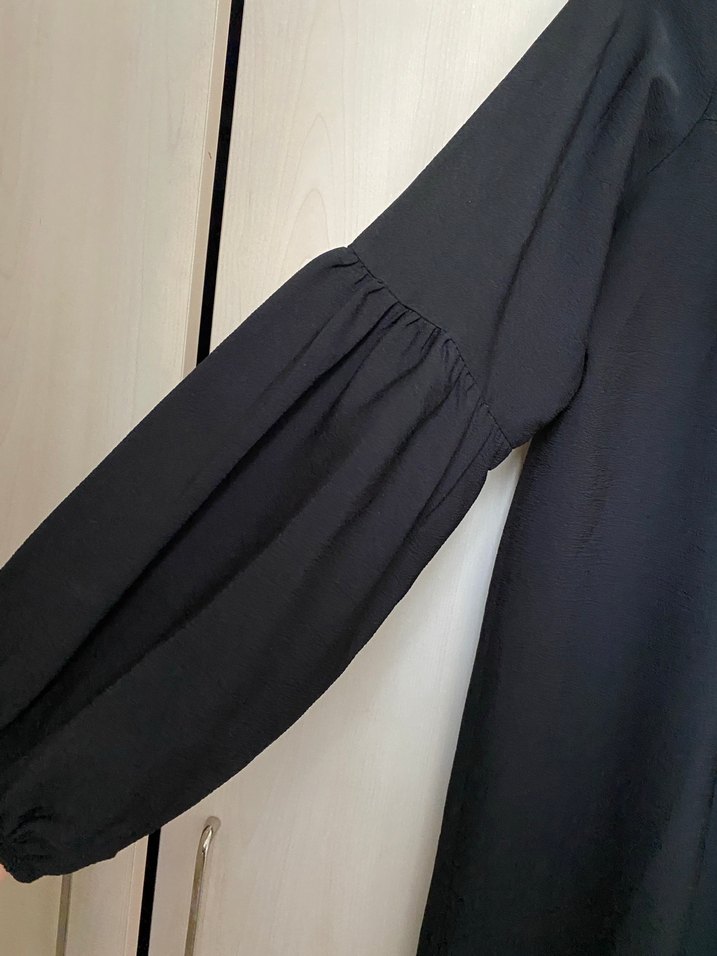 Düğmeli Siyah Uzun gömlek - Görsel 2