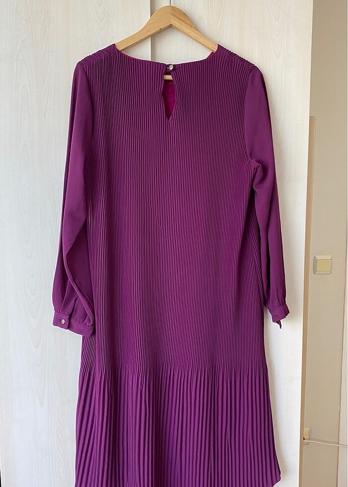 Mürdüm renk şifon tunik - Görsel 2