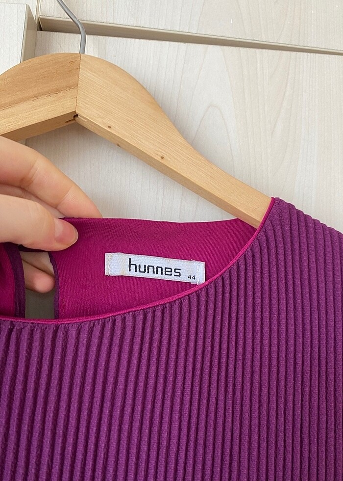 Mürdüm renk şifon tunik - Görsel 3