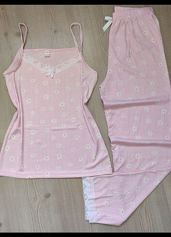 l Beden pembe Renk Pegaus kumaş ip askılı pijama takımı