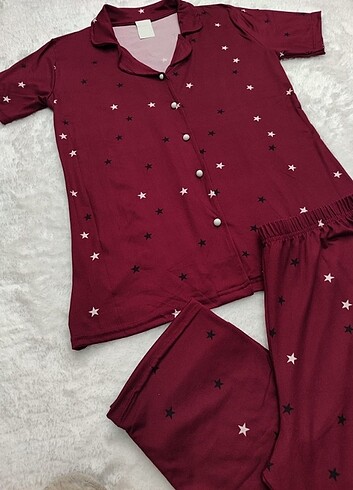 l Beden Kısa kollu gömlek pijama takımı milan