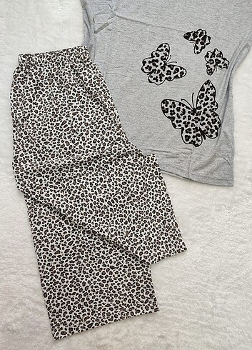 48 Beden gri Renk Kaprili pijama takımı