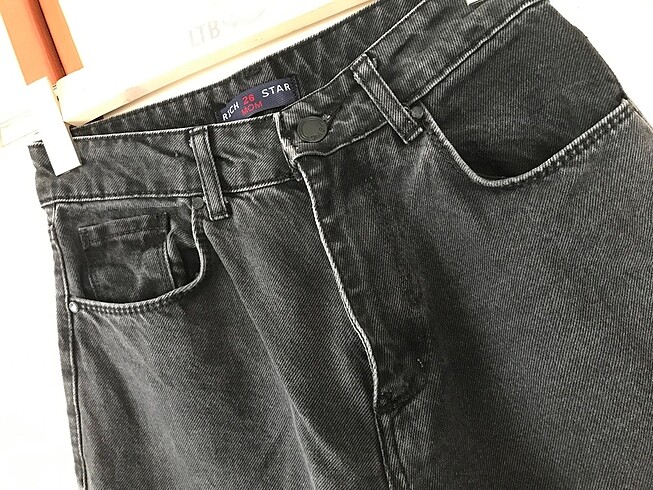36 Beden siyah Renk Wideleg jean