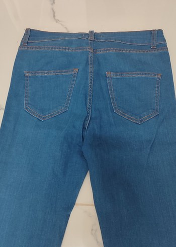 36 Beden mavi Renk Kadın Mavi İspanyol Kesim Midi Denim Jean
