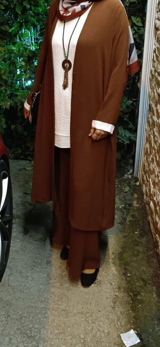 Uzun Kahverengi Kadın Takım - Görsel 3