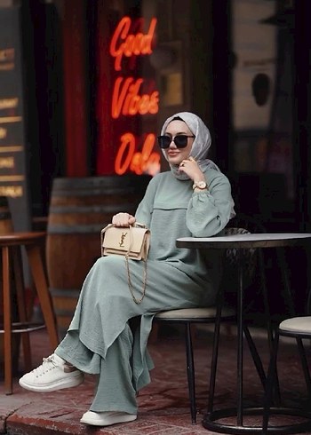 Kadın Salaş Uzun Keten Elbise - Görsel 2