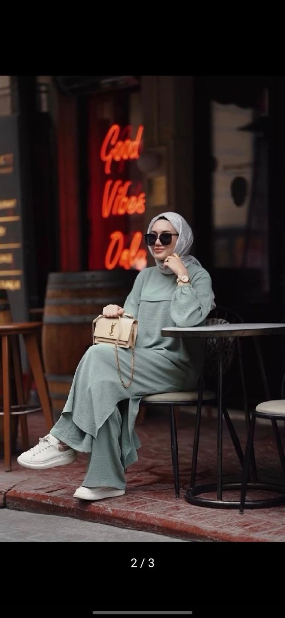 Kadın Salaş Uzun Keten Elbise - Görsel 2