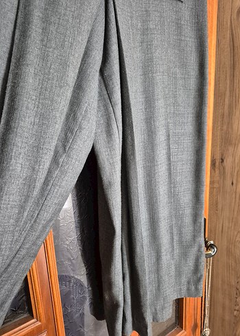 Düğmeli Gri Uzun Kadın Etek - Görsel 3