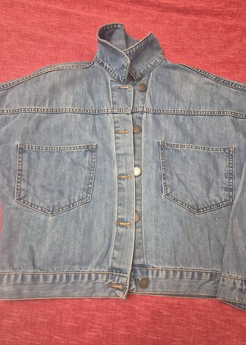 Düğmeli Bol Kesim Kadın Kot Ceket - Görsel 3