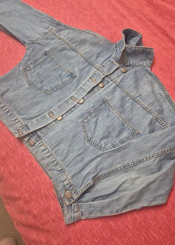 Düğmeli Bol Kesim Kadın Kot Ceket - Görsel 2