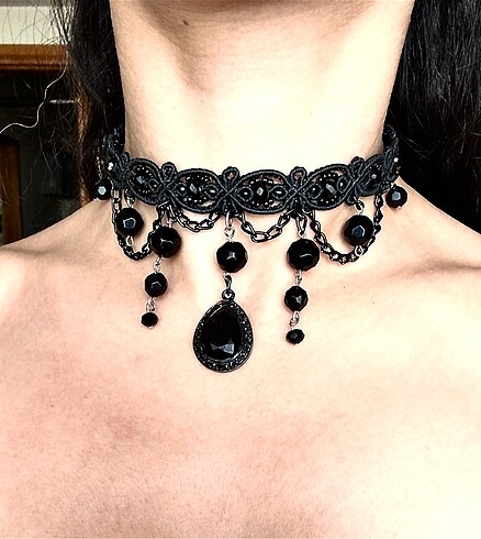 El yapımı makrame gotik choker