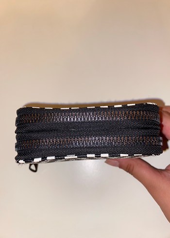 Diğer Bohem Siyah Beyaz Fermuarlı Kadın Cüzdanı