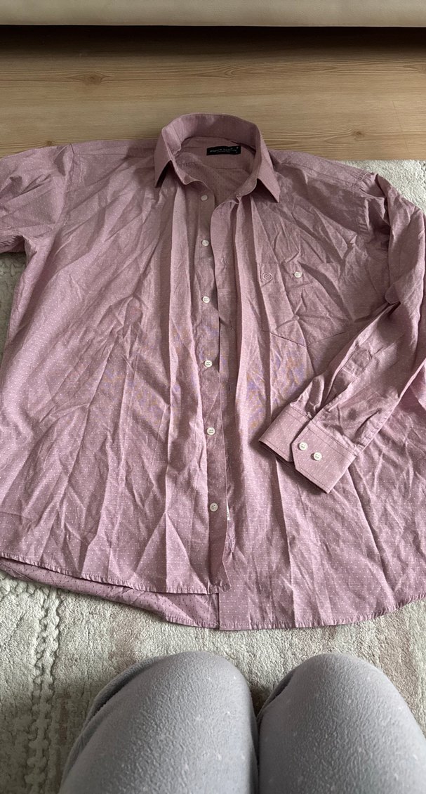 Bordo Keten Erkek Gömlek - Görsel 5