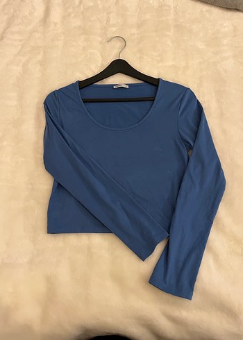 Mavi Uzun Kollu Basic Kadın Tişört addax - Görsel 3