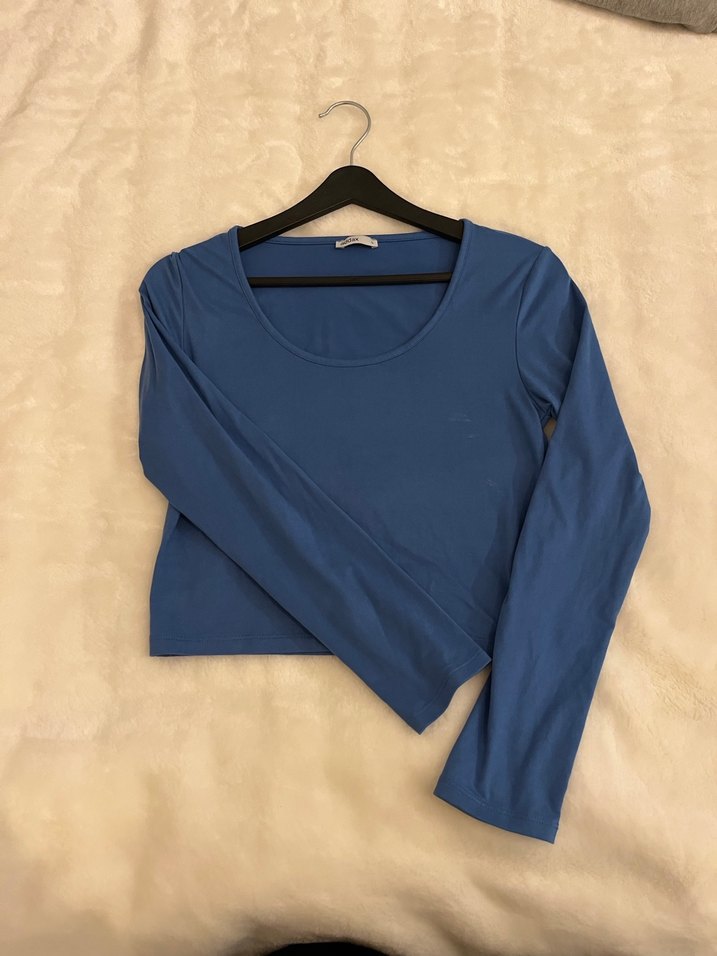 Mavi Uzun Kollu Basic Kadın Tişört addax - Görsel 3