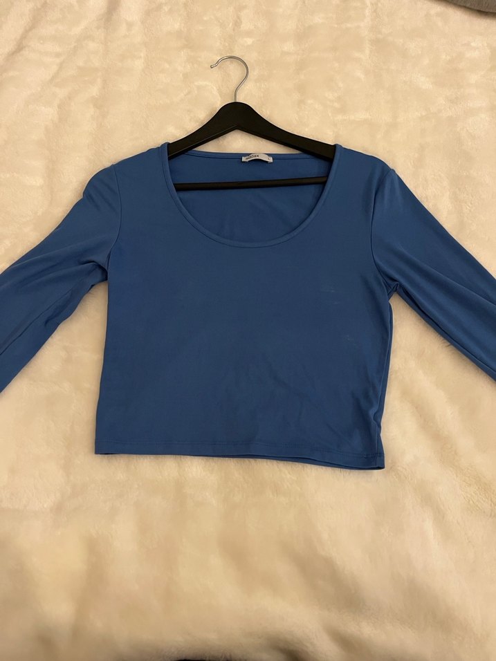 Mavi Uzun Kollu Basic Kadın Tişört addax - Görsel 4