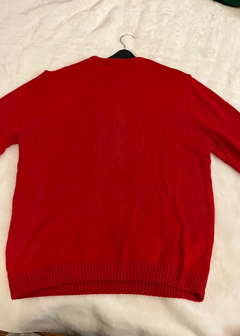 Nakışlı Kırmızı Kadın Triko Kazak ve yeşil kazak - Görsel 5