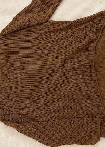 Kadın Kahverengi Örgü Mini Triko ambar - Görsel 2