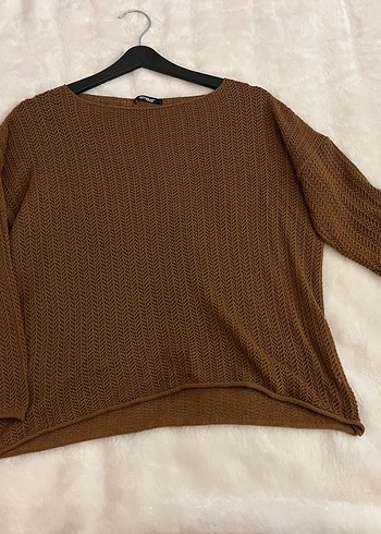 Kadın Kahverengi Örgü Mini Triko ambar - Görsel 3