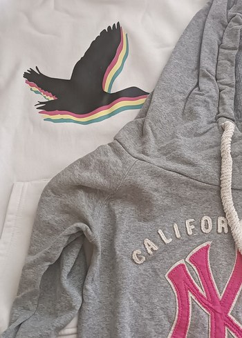 Gri Baskılı Kadın Sweatshirt