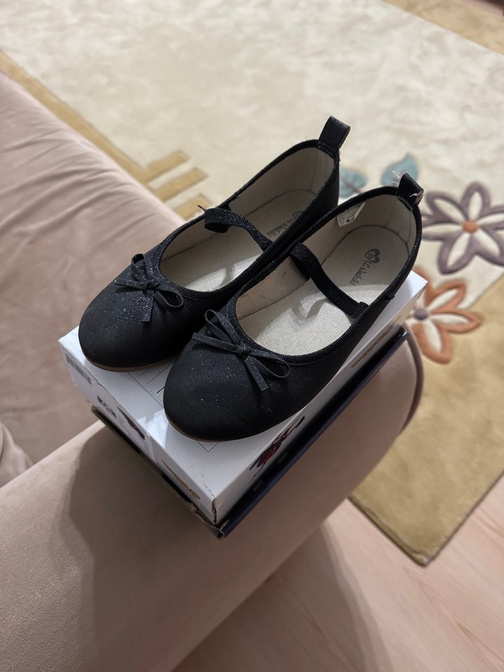 Kız Çocuk Siyah Cırtlı Babet Ayakkabı - Görsel 2