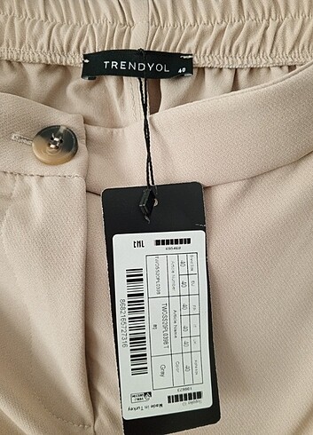 l Beden Taş rengi geniş paça çıtçıtlı