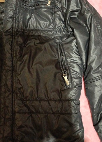 Siyah Fermuarlı Erkek Kışlık Ceket - Görsel 3