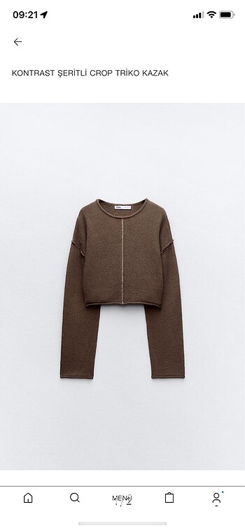 Zara etiketli crop triko kazak