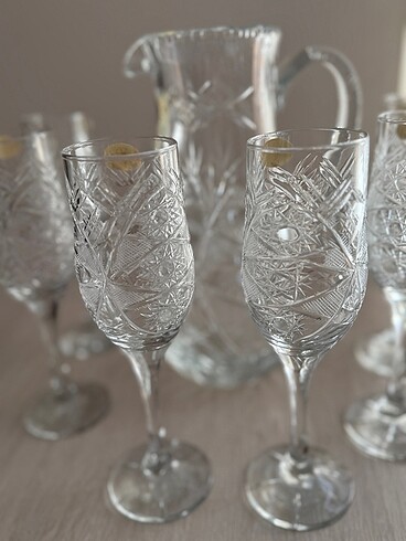 Beden beyaz Renk Vintage kristal su takımı