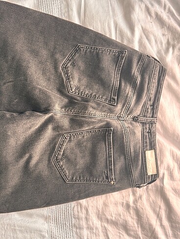 xs Beden gri Renk Mavi mom jean