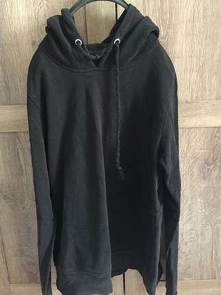 Siyah Kapşonlu Sweat 