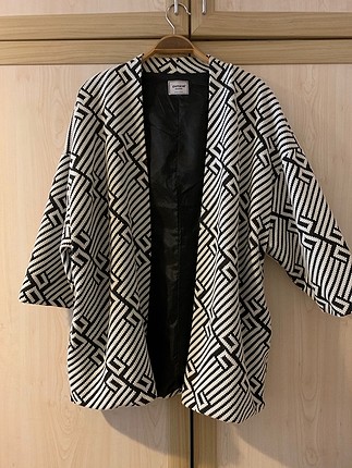 Siyah beyaz oversize ceket