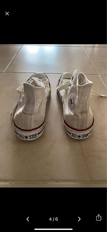 36 Beden beyaz Renk Boğazlı Beyaz Converse