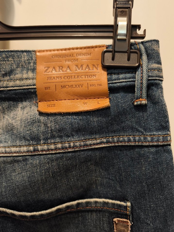 ZARA Mavi Denim Erkek Kot Pantolon - Görsel 4