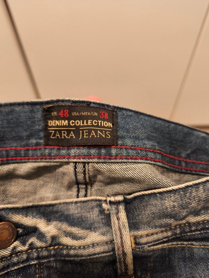 ZARA Mavi Denim Erkek Kot Pantolon - Görsel 5